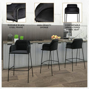 Axis 40" Bar Stool Ergonomic Pub Chair with Powder-Coated Stainless Steel Base and Footrest - Elax Furniture
