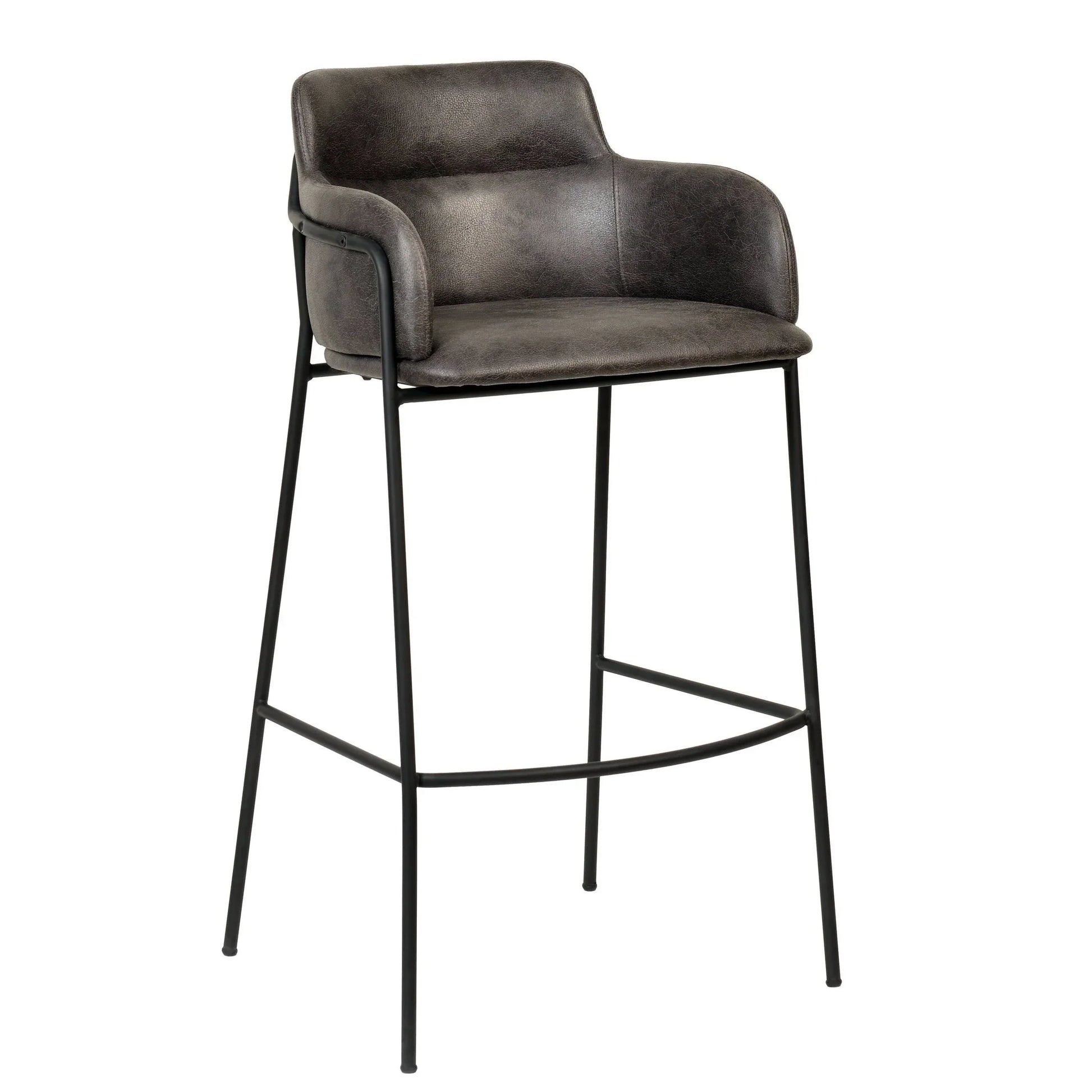 Axis 40" Bar Stool Ergonomic Pub Chair with Powder-Coated Stainless Steel Base and Footrest - Elax Furniture