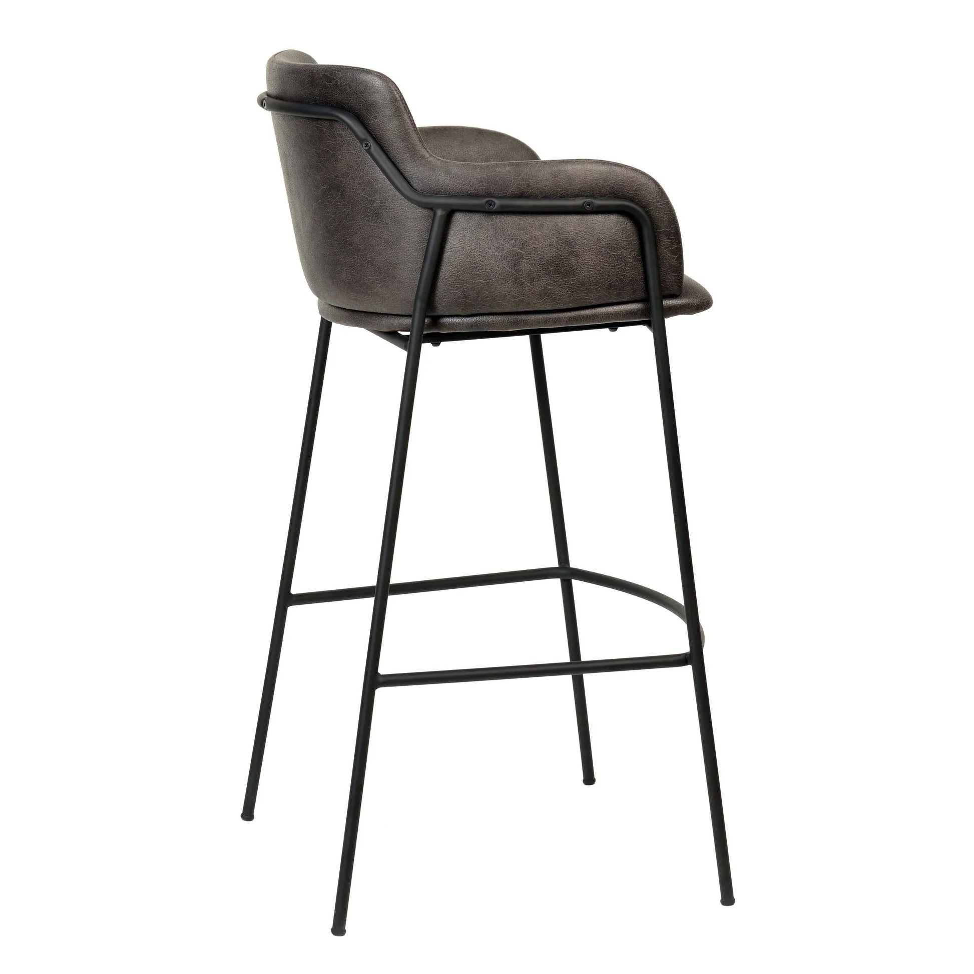 Axis 40" Bar Stool Ergonomic Pub Chair with Powder-Coated Stainless Steel Base and Footrest - Elax Furniture