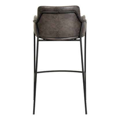 Axis 40" Bar Stool Ergonomic Pub Chair with Powder-Coated Stainless Steel Base and Footrest - Elax Furniture