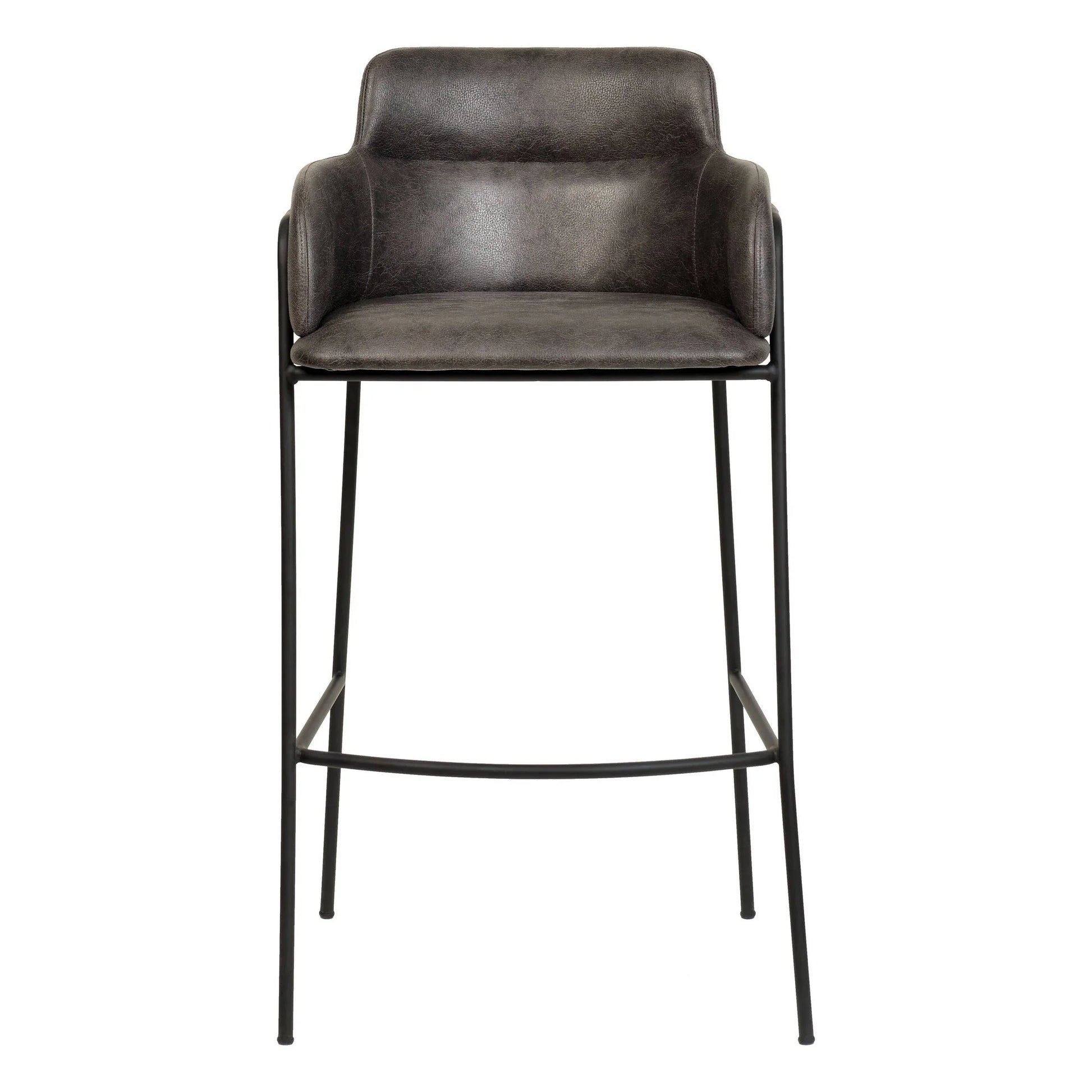 Axis 40" Bar Stool Ergonomic Pub Chair with Powder-Coated Stainless Steel Base and Footrest - Elax Furniture