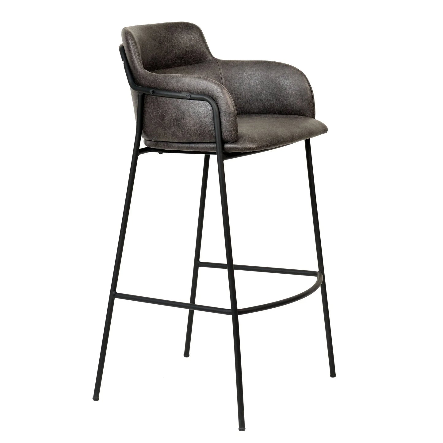 Axis 40" Bar Stool Ergonomic Pub Chair with Powder-Coated Stainless Steel Base and Footrest - Elax Furniture