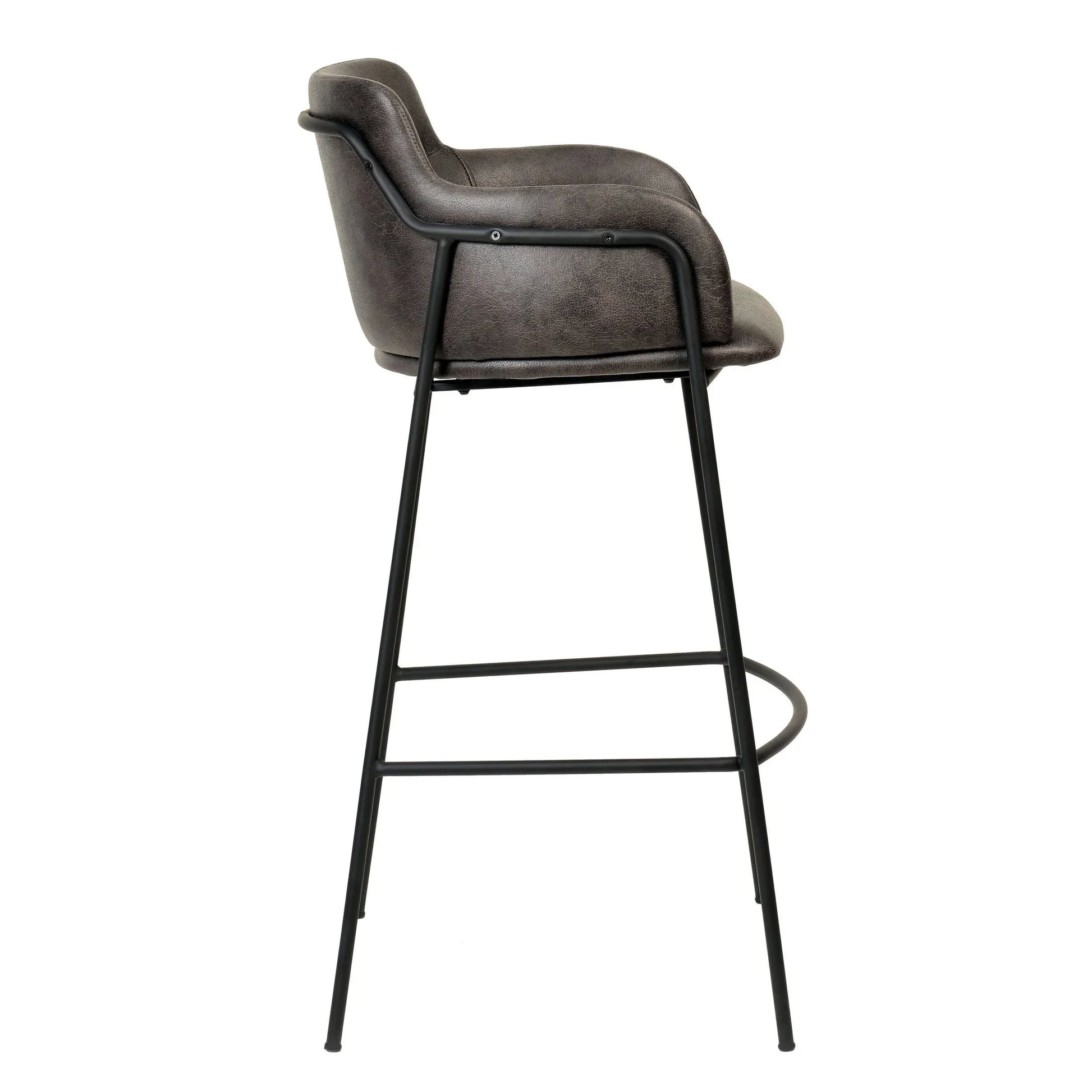 Axis 40" Bar Stool Ergonomic Pub Chair with Powder-Coated Stainless Steel Base and Footrest - Elax Furniture