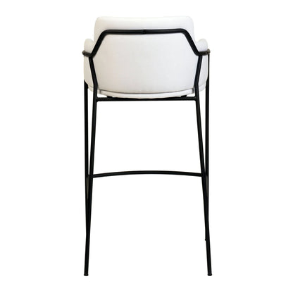 Axis 40" Bar Stool Ergonomic Pub Chair with Powder-Coated Stainless Steel Base and Footrest - Elax Furniture