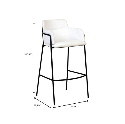 Axis 40" Bar Stool Ergonomic Pub Chair with Powder-Coated Stainless Steel Base and Footrest - Elax Furniture