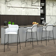 Axis 40" Bar Stool Ergonomic Pub Chair with Powder-Coated Stainless Steel Base and Footrest - Elax Furniture