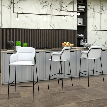 Axis 40" Bar Stool Ergonomic Pub Chair with Powder-Coated Stainless Steel Base and Footrest - Elax Furniture