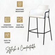 Axis 40" Bar Stool Ergonomic Pub Chair with Powder-Coated Stainless Steel Base and Footrest - Elax Furniture
