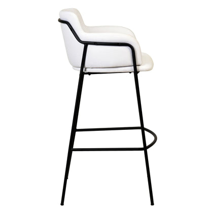 Axis 40" Bar Stool Ergonomic Pub Chair with Powder-Coated Stainless Steel Base and Footrest - Elax Furniture