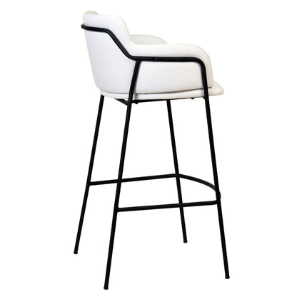 Axis 40" Bar Stool Ergonomic Pub Chair with Powder-Coated Stainless Steel Base and Footrest - Elax Furniture