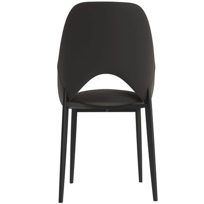 Amalfi Upholstered Dining Chair with a Curved Open Back Design in Black Iron Set of 2 - Elax Furniture