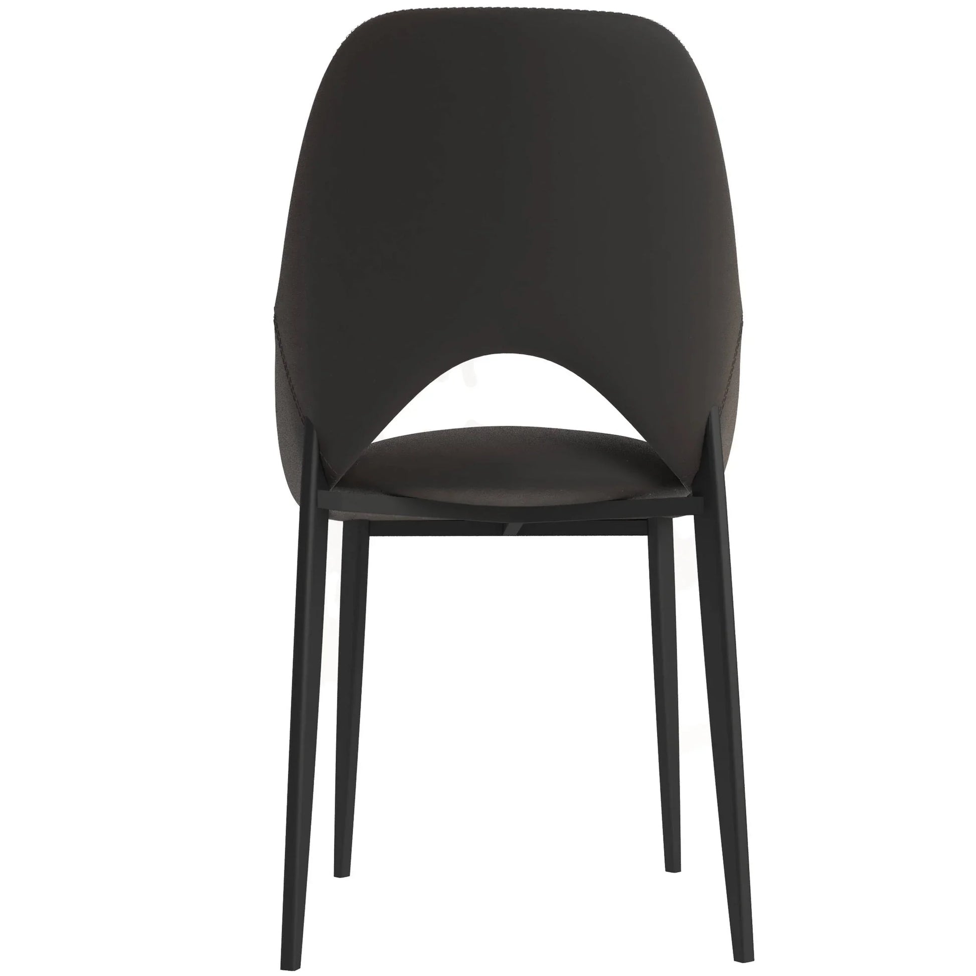 Amalfi Upholstered Dining Chair with a Curved Open Back Design in Black Iron Set of 4 - Elax Furniture