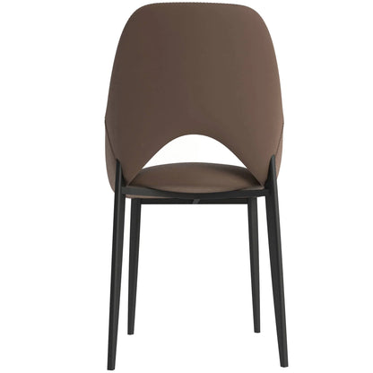 Amalfi Upholstered Dining Chair with a Curved Open Back Design in Black Iron Set of 4 - Elax Furniture