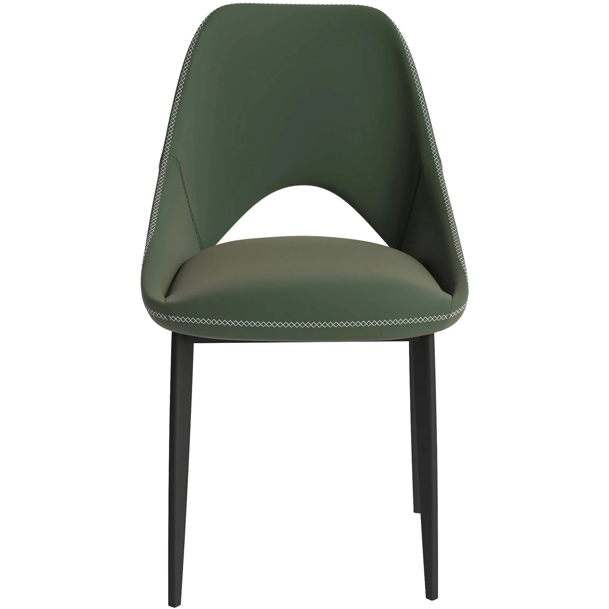 Amalfi Upholstered Dining Chair with a Curved Open Back Design in Black Iron Set of 2 - Elax Furniture