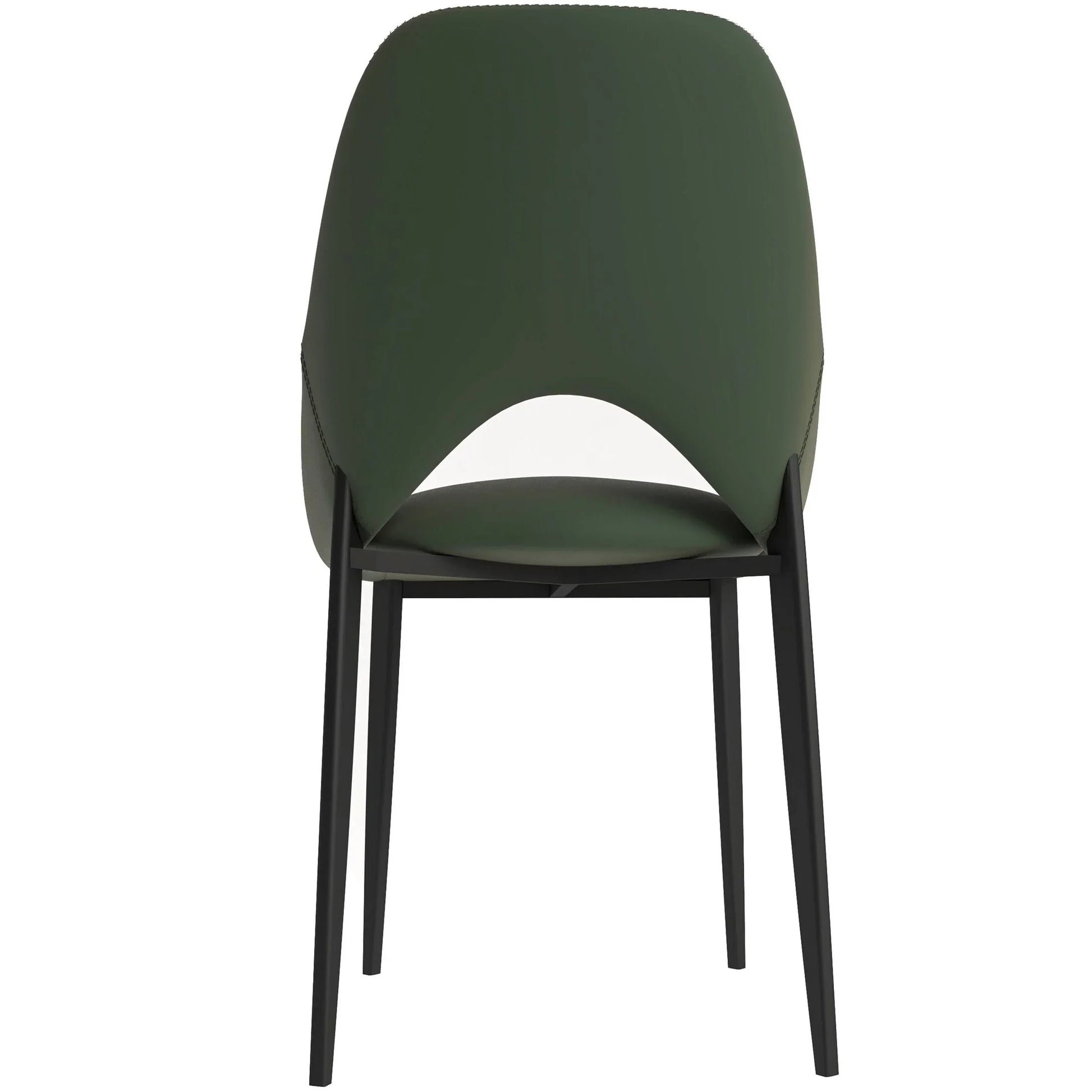 Amalfi Upholstered Dining Chair with a Curved Open Back Design in Black Iron Set of 2 - Elax Furniture