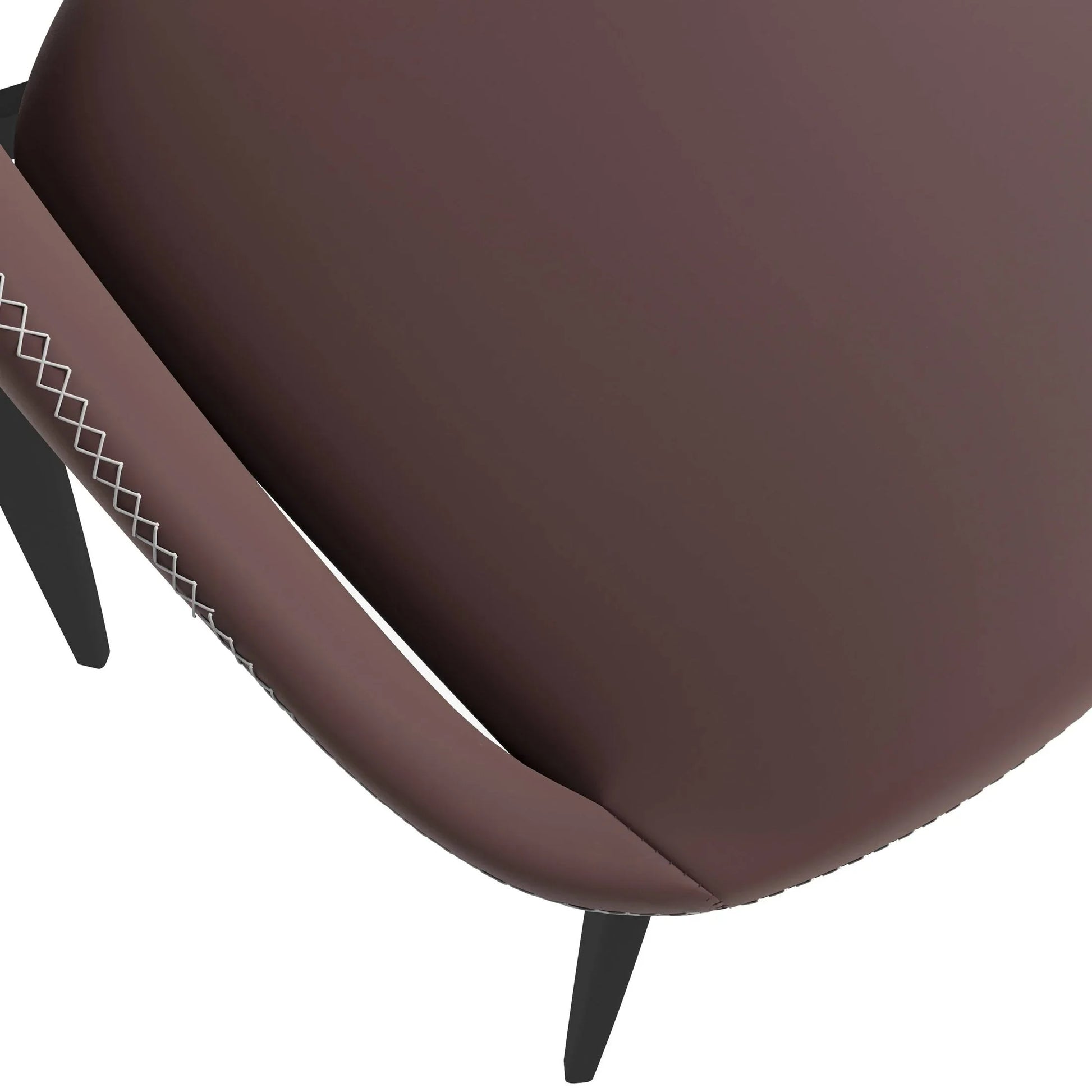 Amalfi Upholstered Dining Chair with a Curved Open Back Design in Black Iron Set of 4 - Elax Furniture