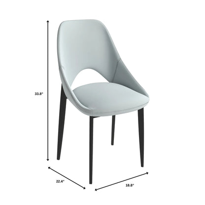 Amalfi Upholstered Dining Chair with a Curved Open Back Design in Black Iron Set of 4 - Elax Furniture