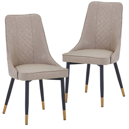 Allure Dining Chairs Fabric/Leather Seat and Back in Oak Wood Set of 2
