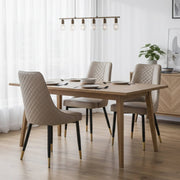 Allure Dining Chairs Fabric/Leather Seat and Back in Oak Wood
