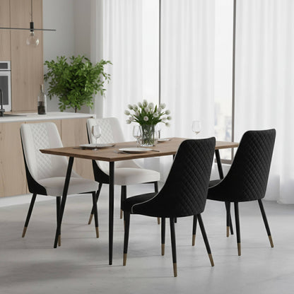 Allure Dining Chairs Fabric/Leather Seat and Back in Oak Wood