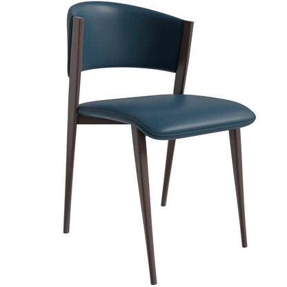 Aspen Dining Chairs Upholstered in Leather Kitchen Room Chairs with Metal Legs - Elax Furniture