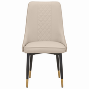 Allure Leather Dining Chairs in Steel Legs with Gold Accent Tips