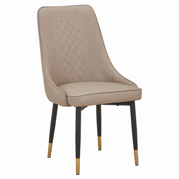 Allure Leather Dining Chairs in Steel Legs with Gold Accent Tips