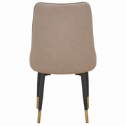 Allure Leather Dining Chairs in Steel Legs with Gold Accent Tips