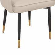 Allure Leather Dining Chairs in Steel Legs with Gold Accent Tips