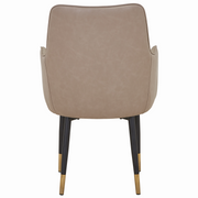 Allure Leather Dining Chairs in Steel Legs with Gold Accent Tips