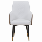 Allure Leather Dining Chairs in Steel Legs with Gold Accent Tips