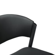 Aspen Dining Chairs Upholstered in Leather with Black Metal Legs