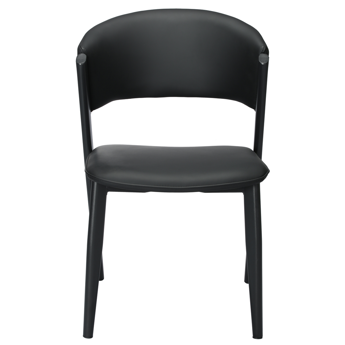 Aspen Dining Chairs Upholstered in Leather with Black Metal Legs