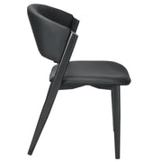 Aspen Dining Chairs Upholstered in Leather with Black Metal Legs