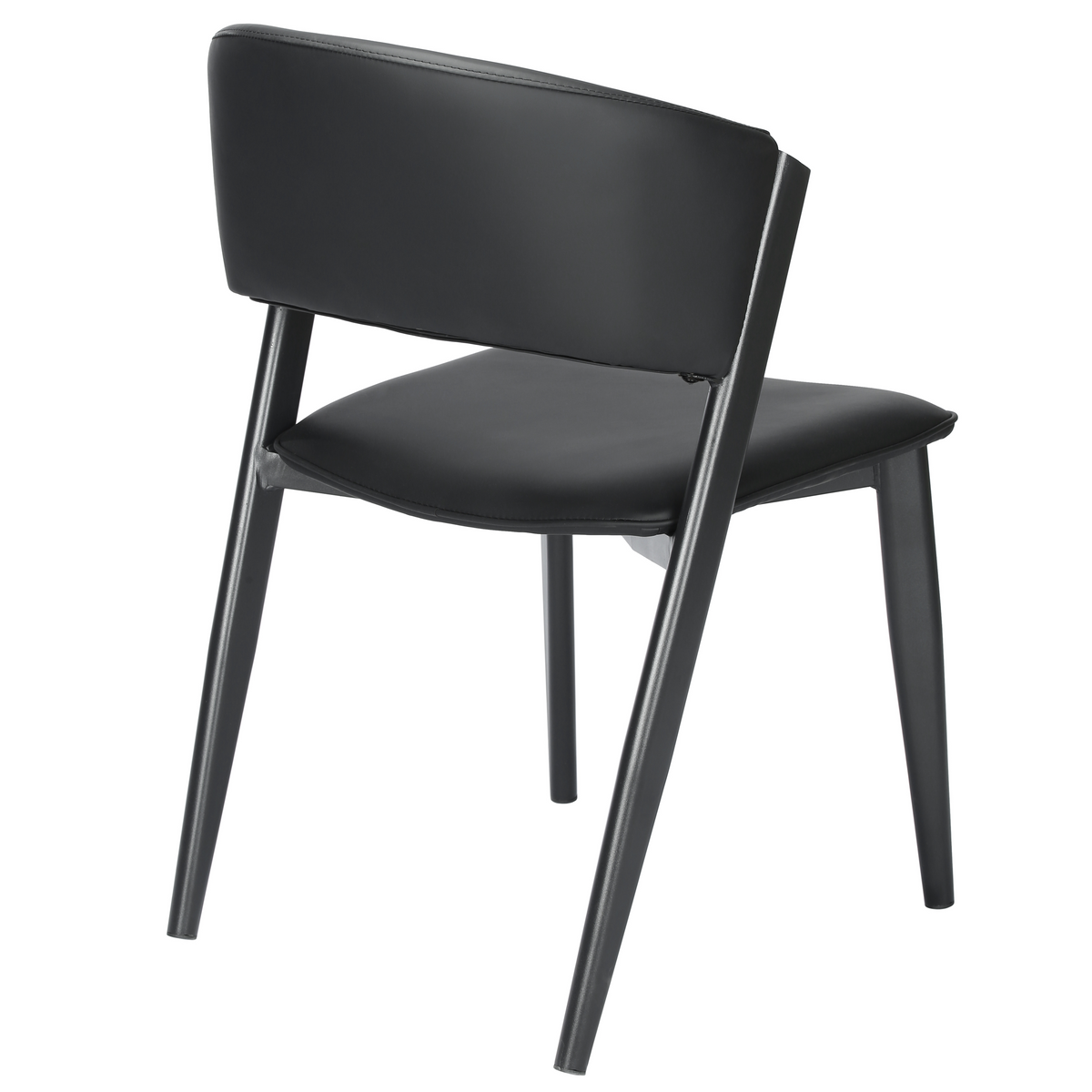 Aspen Dining Chairs Upholstered in Leather with Black Metal Legs