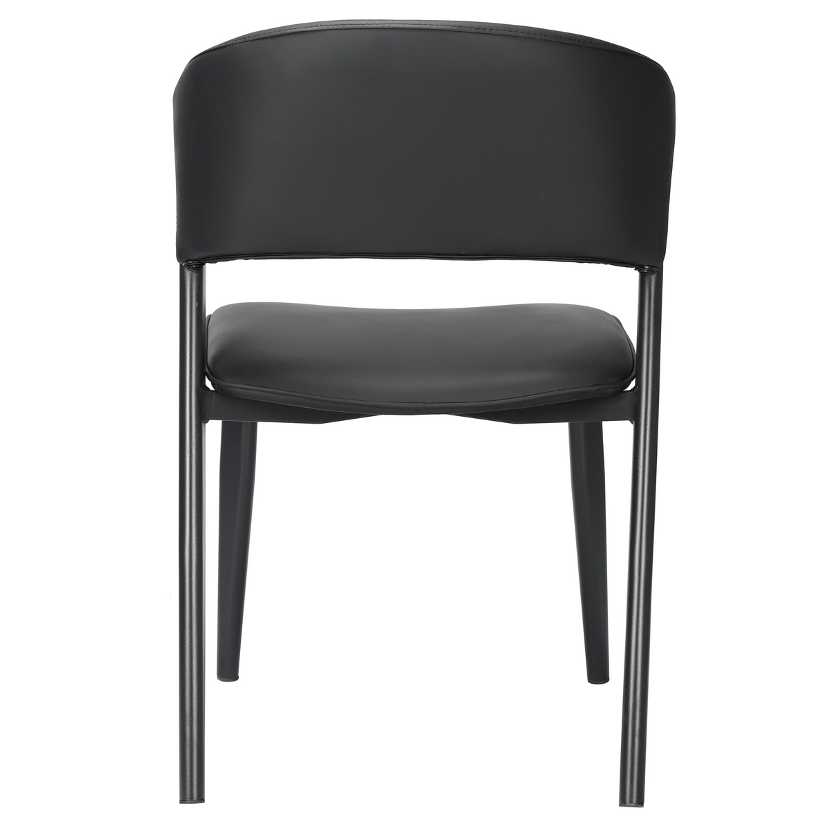 Aspen Dining Chairs Upholstered in Leather with Black Metal Legs