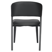 Aspen Dining Chairs Upholstered in Leather with Black Metal Legs