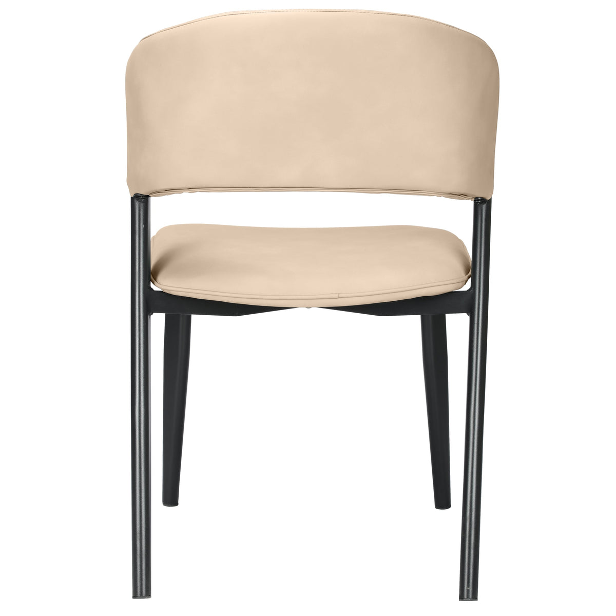 Aspen Dining Chairs Upholstered in Leather with Black Metal Legs
