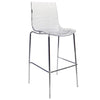 Astor Plastic Bar Stool – Chrome Steel Base with Ripple Swirl Seat Design and Footrest