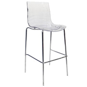 Astor Plastic Bar Stool – Chrome Steel Base with Ripple Swirl Seat Design and Footrest