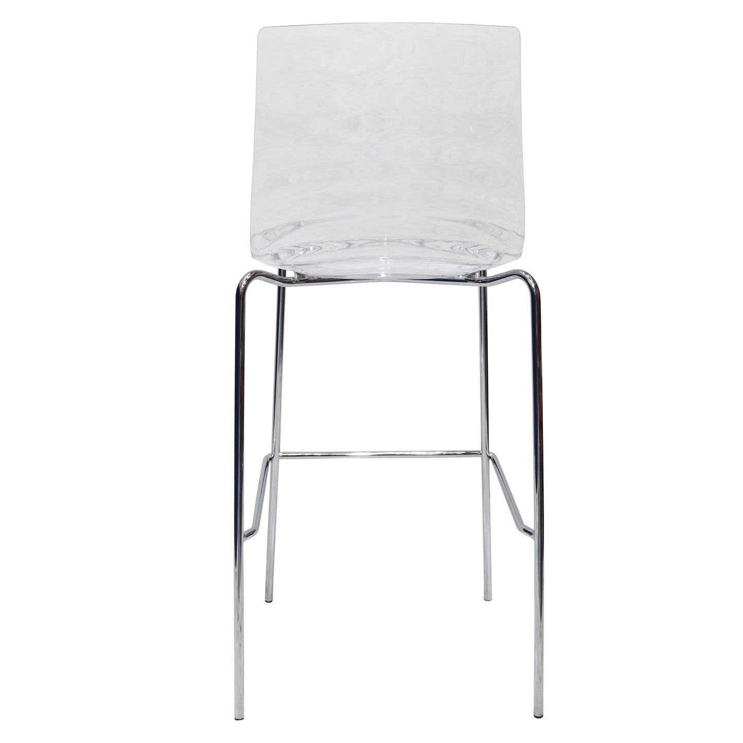 Astor Plastic Bar Stool – Chrome Steel Base with Ripple Swirl Seat Design and Footrest