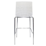 Astor Plastic Bar Stool – Chrome Steel Base with Ripple Swirl Seat Design and Footrest