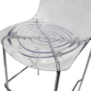 Astor Plastic Bar Stool – Chrome Steel Base with Ripple Swirl Seat Design and Footrest