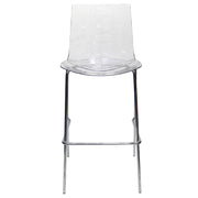 Astor Plastic Bar Stool – Chrome Steel Base with Ripple Swirl Seat Design and Footrest