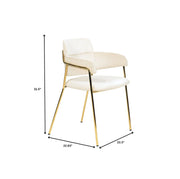 Axis Upholstered Dining Chair with Curved Open-Back Design and Gold Stainless Steel Legs - Elax Furniture