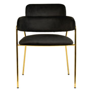 Axis Upholstered Dining Chair with Curved Open-Back Design and Gold Stainless Steel Legs - Elax Furniture