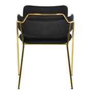 Axis Upholstered Dining Chair with Curved Open-Back Design and Gold Stainless Steel Legs - Elax Furniture
