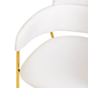 Axis Upholstered Dining Chair with Curved Open-Back Design and Gold Stainless Steel Legs - Elax Furniture