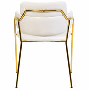 Axis Upholstered Dining Chair with Curved Open-Back Design and Gold Stainless Steel Legs - Elax Furniture