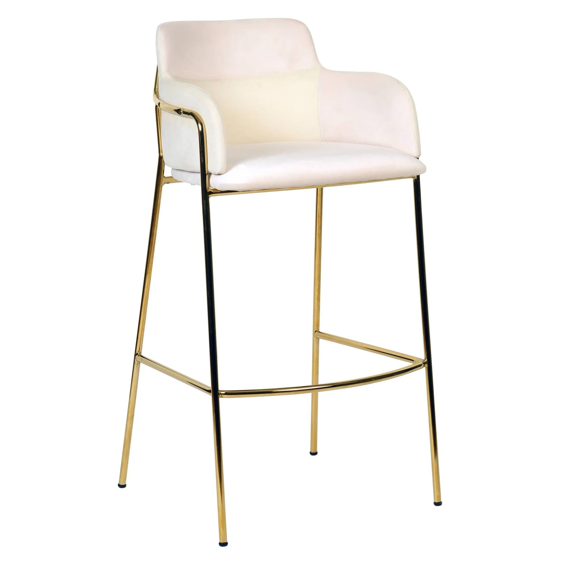 Axis 40" Low-Back Bar Stool Ergonomic Pub Chair with Gold Stainless Steel Base - Elax Furniture